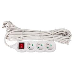 Przedłużacz z wyłącznikiem 10m 3 gniazda z uziemieniem P1310