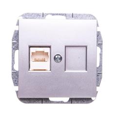 Sentia Gniazdo komputerowe pojedyncze RJ45 kat.5e srebrny połysk 1448-56
