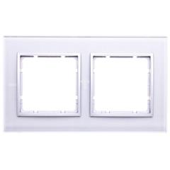 Berker/B.7 Glas Ramka podwójna szkło pozioma szklana aluminium złoty 10126414