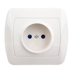 Simon Akord Gniazdo pojedyncze b/u 10A IP20 z przesłoną torów beżowe AG1ze/12 WMAW-40101x-9012