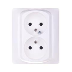 SISTENA LIFE Gniazdo podwójne z/u z przesłonami arctic 771038