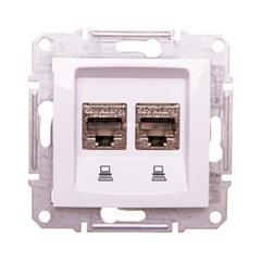 Sedna Gniazdo biały podwójne komp RJ45 kat.5e ekran SDN4600121