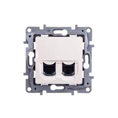 NILOE Gniazdo kremowy podwójne komputeroweRJ45 kat.6 UTP 664874 