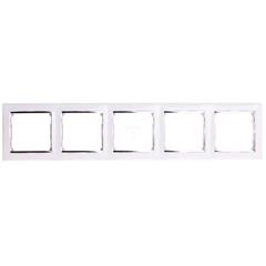 VALENA Ramka pięciokrotna pozioma biała/srebro 770495