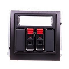 Simon Classic Gniazdo głośnikowe podwójne z polem opisowym grafit mat MGL3.01/28 WMCG-02000X-C013