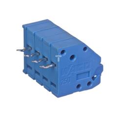 Listwa zaciskowa do płytek drukowanych 4-torowa z przyciskami i otworem pomiarowym do 1,3mm niebieska 250-104/000-006 