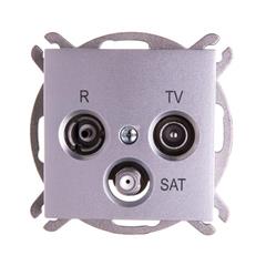 Sentia Gniazdo antenowe RD/TV/SAT końcowe srebrny połysk 1453-56