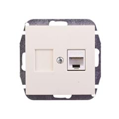 Sentia Gniazdo komputerowe pojedyncze RJ45 kat.5e STP kremowe 1448-11