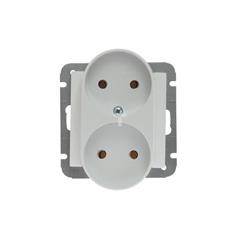 Sentia Gniazdo podwójne b/u 16A IP20 białe 1444-10