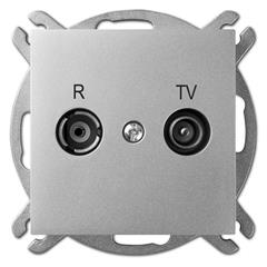 Sentia Gniazdo antenowe RD/TV przelotowe 10dB srebrny połysk1454-56