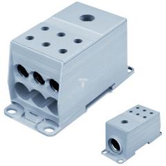 Blok rozdzielczy 1-biegunowy 175A we:1x95-240mm2 wy:6x10-50mm2 szary AUX38403 82127002