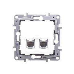 NILOE Gniazdo telefoniczne podwójne RJ11 białe 664770