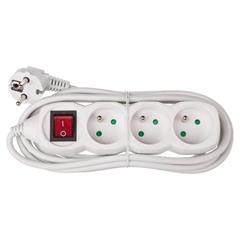 Przedłużacz z wyłącznikiem 3m 3 gniazda z uziemieniem P1313