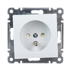LUMINA2 Gniazdo pojedyncze z/u 16A przesłonami styków białe WL1040