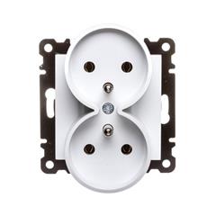 LUMINA2 Gniazdo podwójne z/u 16A białe WL1320