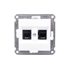 LUMINA2 Gniazdo telefoniczne podwójne białe WL2020