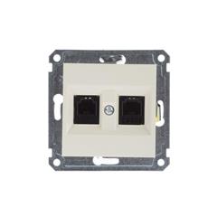 LUMINA2 Gniazdo telefoniczne podwójne kremowe WL2021