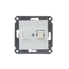 LUMINA2 Gniazdo komputerowe pojedyncze RJ45 Cat.5e UTP białe WL2110