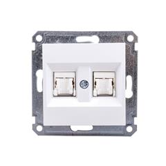 LUMINA2 Gniazdo komputerowe podwójne RJ45 Cat.5e UTP białe WL2120