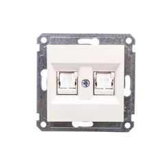 LUMINA2 Gniazdo komputerowe podwójne RJ45 Cat.5e UTP kremowe WL2121