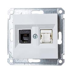 LUMINA2 Gniazdo teleinformatyczne RJ11/12 + RJ45 białe WL2210