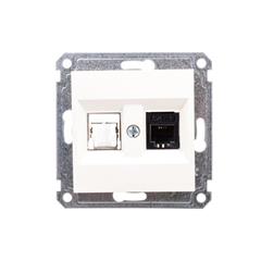 LUMINA2 Gniazdo teleinformatyczne RJ11/12 + RJ45 kremowe WL2211