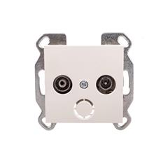 LUMINA2 Gniazdo antenowe RTV przelotowe kremowe WL3021