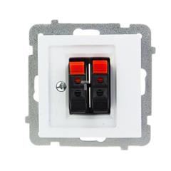 AS Gniazdo głośnikowe podwójne białe GG-2G/m/00