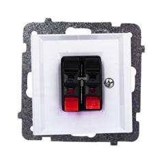 SONATA Gniazdo głośnikowe podwójne białe GG-2R/m/00