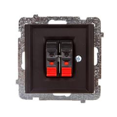 SONATA Gniazdo głośnikowe podwójne czarny metalik GG-2R/m/33