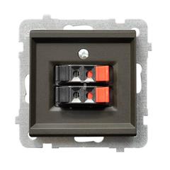 SONATA Gniazdo głośnikowe podwójne czekoladowy metalik GG-2R/m/40