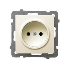 AS Gniazdo pojedyncze b/u 16A ecru GP-1G/m/27