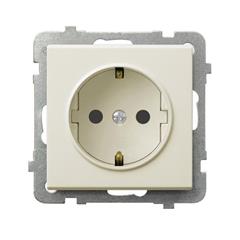 SONATA Gniazdo pojedyncze ecru schuko 16A IP20 GP-1RS/m/27