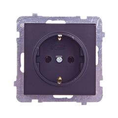 SONATA Gniazdo pojedyncze czarny metalik schuko 16A IP20 GP-1RS/m/33
