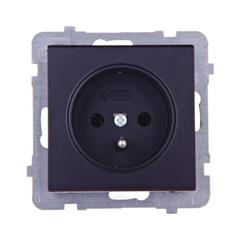 SONATA Gniazdo pojedyncze czarny metalik z/u 16A IP20 GP-1RZ/m/33