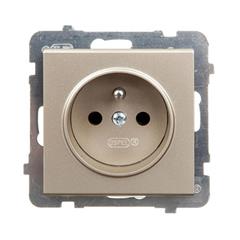 SONATA Gniazdo pojedyncze szampański złoty z/u 16A IP20 GP-1RZ/m/39