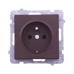 SONATA Gniazdo pojedyncze czekoladowy metalik z/u 16A IP20 GP-1RZ/m/40