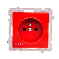 SONATA Gniazdo pojedyncze czerwony z/u 16A IP20 DATA GP-1RZD/m/00