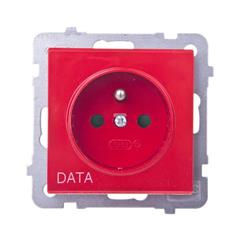 SONATA Gniazdo pojedyncze czerwony z/u 16A IP20 DATA z przesłonami GP-1RZDP/m/00