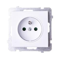 SONATA Gniazdo pojedyncze białe z/u 16A IP20 z przesłonami GP-1RZP/m/00