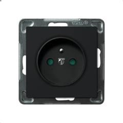 SONATA Gniazdo pojedyncze czarny metalik z/u 16A IP20 z przesłonami GP-1RZP/m/33