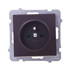 SONATA Gniazdo pojedyncze czekoladowy metalik z/u 16A IP20 z przesłonami GP-1RZP/m/40