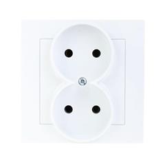 AS Gniazdo podwójne b/u 16A białe GP-2G/00