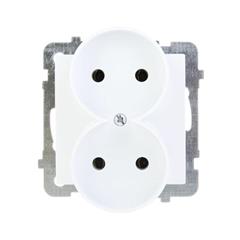 AS Gniazdo podwójne b/u 16A białe GP-2GR/m/00