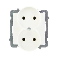 AS Gniazdo podwójne b/u 16A ecru GP-2GR/m/27
