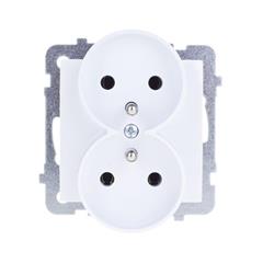 AS Gniazdo podwójne z/u 16A białe GP-2GRZ/m/00