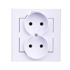 SONATA Gniazdo podwójne z ramką białe b/u 16A IP20 GP-2R/00