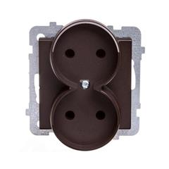 SONATA Gniazdo podwójne czekoladowy metalik b/u 16A IP20 GP-2RR/m/40