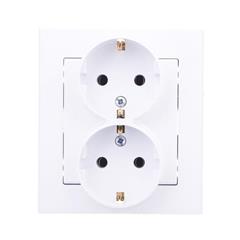 SONATA Gniazdo podwójne z ramką białe schuko 16A IP20 GP-2RS/00