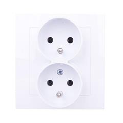 SONATA Gniazdo podwójne z ramką czekoladowy metalik z/u 16A IP20 GP-2RZ/40